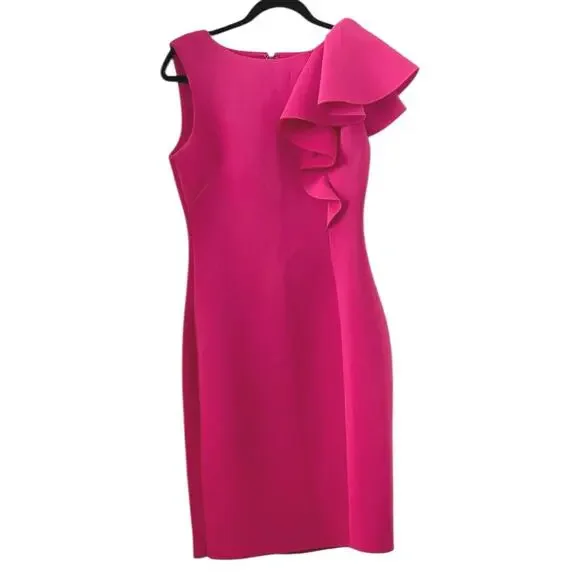 Eliza J Pink Ruffle Sleeve Dress - Picture 2 of 13